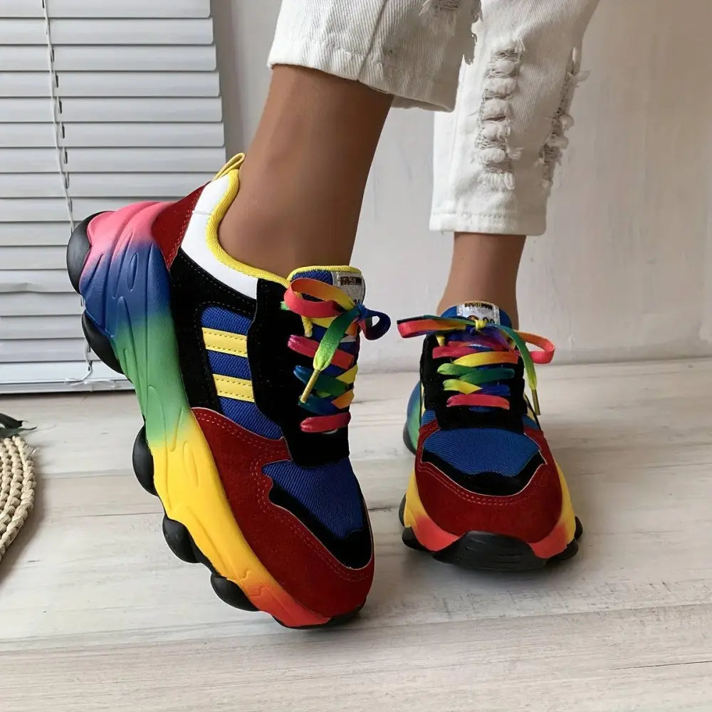 Renkli chunky tabanlı Aura ® kadın sneakers, Elitwalk Aura koleksiyonunun ayrıcalığı