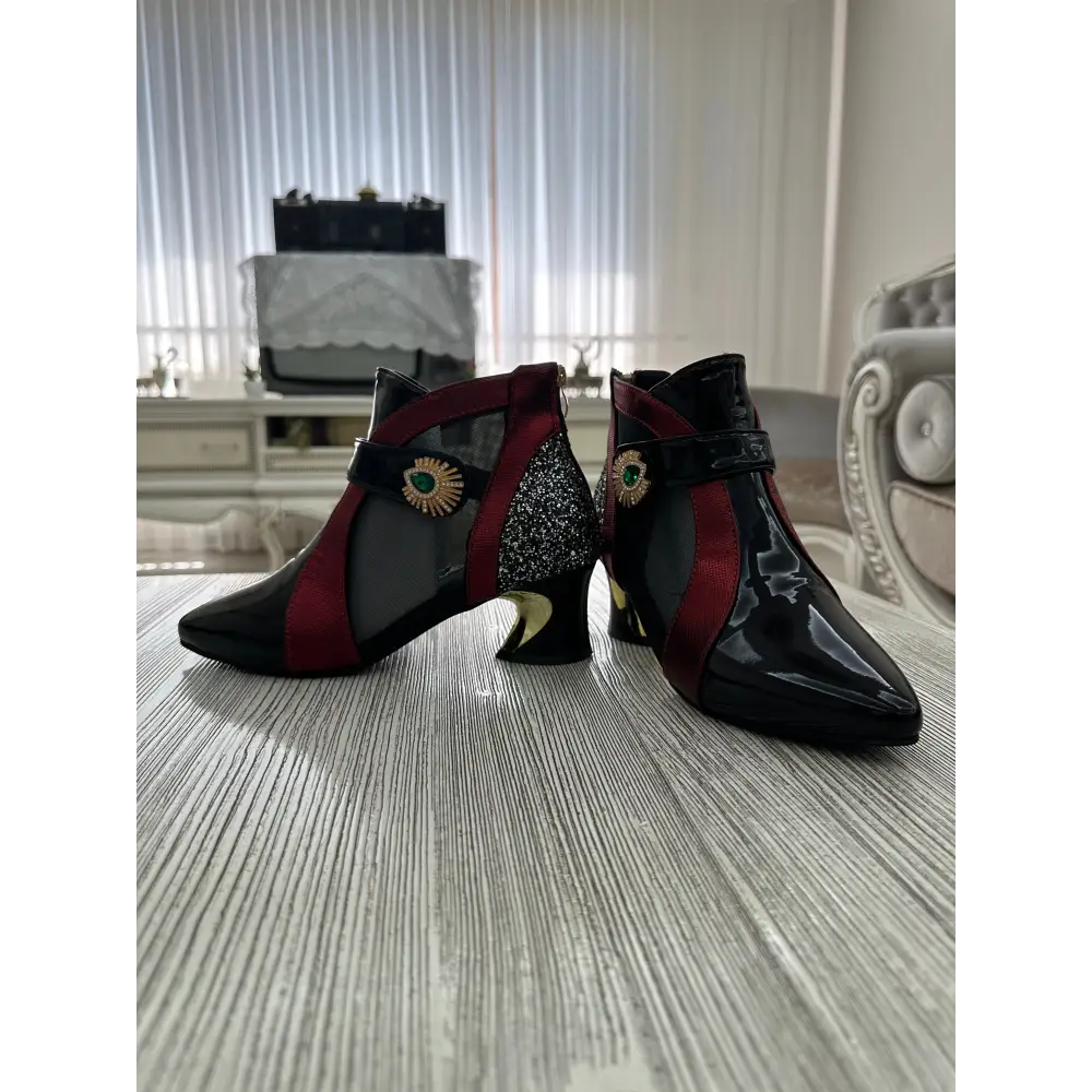 Renkli, göz motifli Diva ® topuklu botlar zarif tasarımıyla elitwalk diva topuklu kadın için