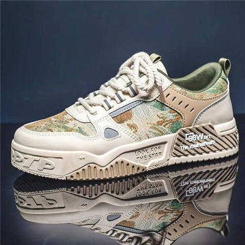 Floral desenli chunky tabanlı Trek erkek sneakers, Elitwalk Trek koleksiyonundan