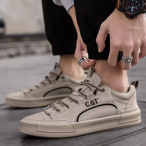 Taron erkek converse bej rengi bağcıklı CAT marka sneaker ürünü