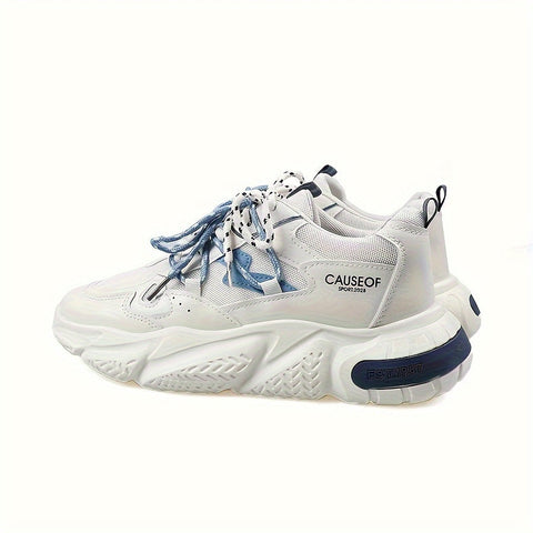 Beyaz mavi detaylı Chunky sneaker, Zadron erkek sneakers ve ’CAUSEOF’ markasıyla