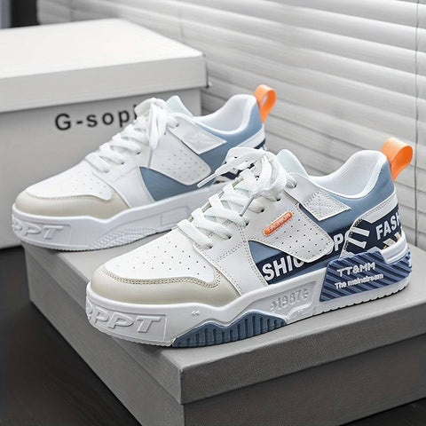 Elitwalk Phoenix erkek sneakers, beyaz mavi turuncu detaylarla şıklık sunar