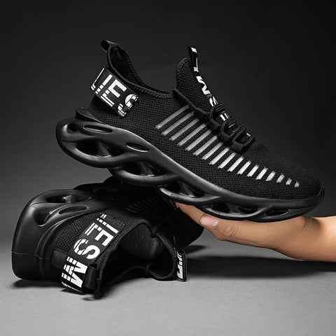 Fendira unisex sneakers with black curved soles and YES branding for a stylish look