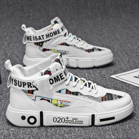 Silira unisex converse, beyaz yüksek top spor ayakkabılar, renkli grafik detaylar