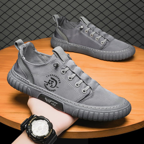 Norvis erkek sneaker, gri gündelik spor ayakkabı, dayanıklı taban tasarımı