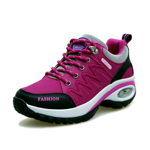 Vibrant pink and black Deyna kadın sneakers with FASHION printed on the side