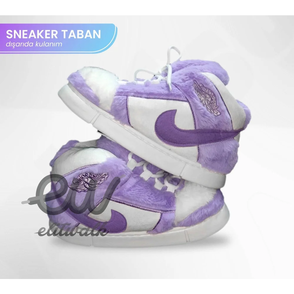 Purple peluş sneakers with a fuzzy texture from the AIR NK 4 collection