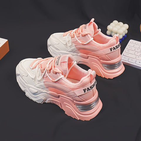 Zalina kadın spor ayakkabı, pembe beyaz chunky sneakerlar, FAST markasıyla