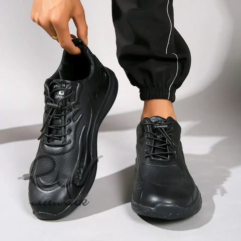 Modern Cerion erkek sneakers in black featuring a sleek athletic design