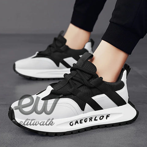 Draxon erkek sneakers, siyah beyaz atletik ayakkabı, GAEGRLOF yazılı yan kısım