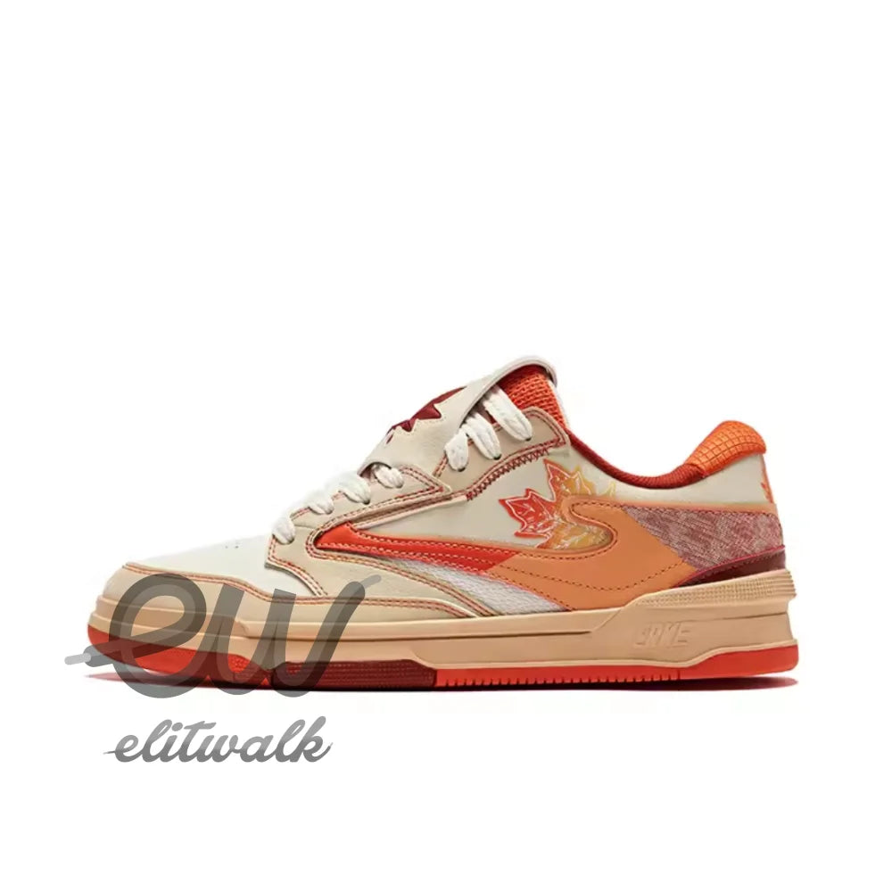 Felkin unisex sneakers featuring a retro design with beige, orange, and red accents