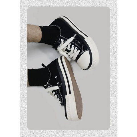 Flox unisex converse siyah beyaz kanvas ayakkabılar ve bağcıklar ile şık bir tasarım