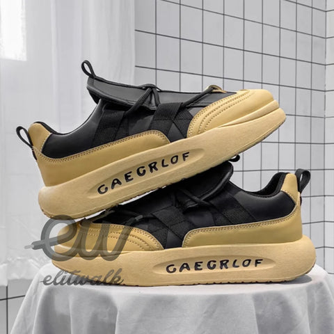 GAEGRLOF markalı siyah ve bej Garvin sneakers modeli