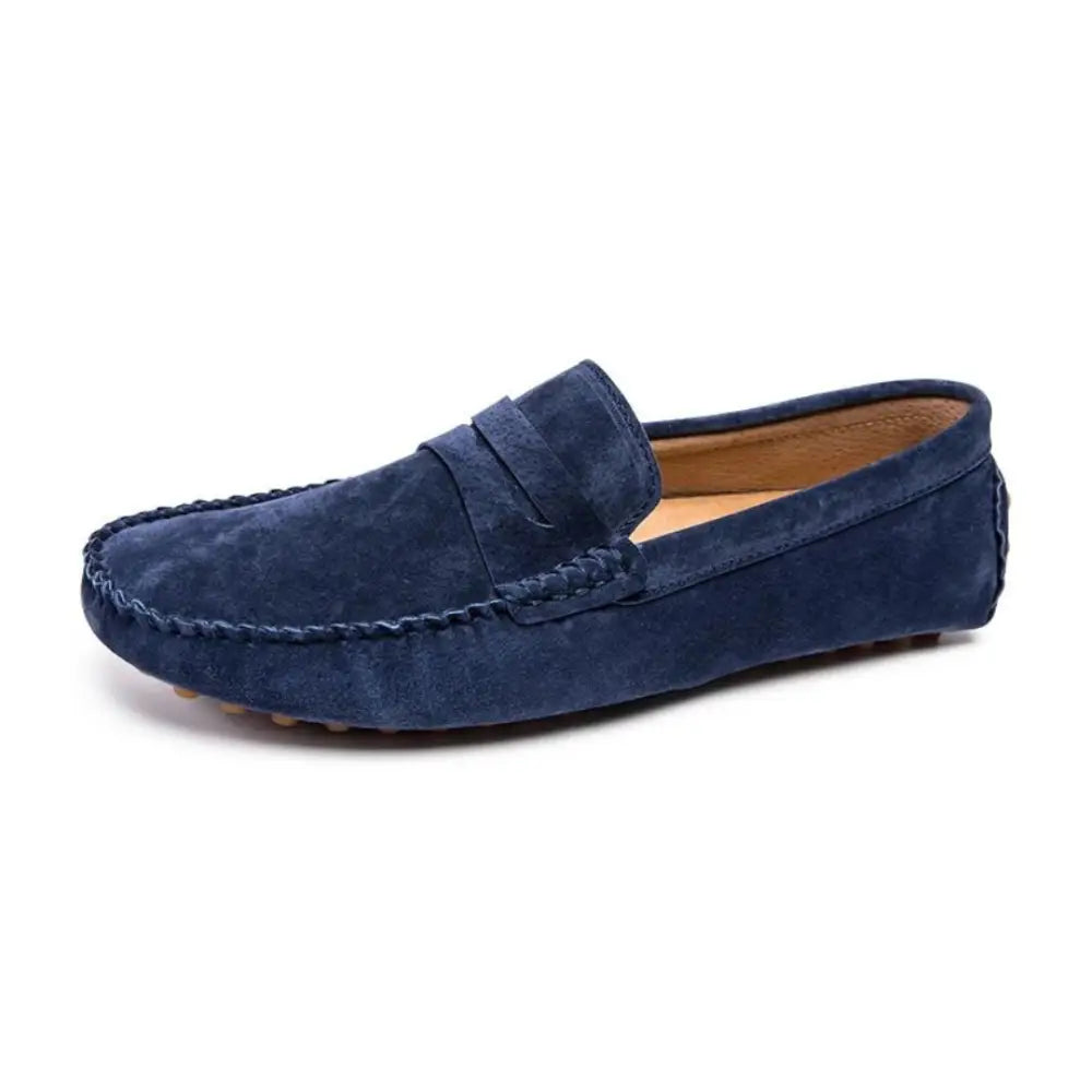 Navy mavi süet penny loafer, Kedir erkek için uzun süreli kullanım sunar
