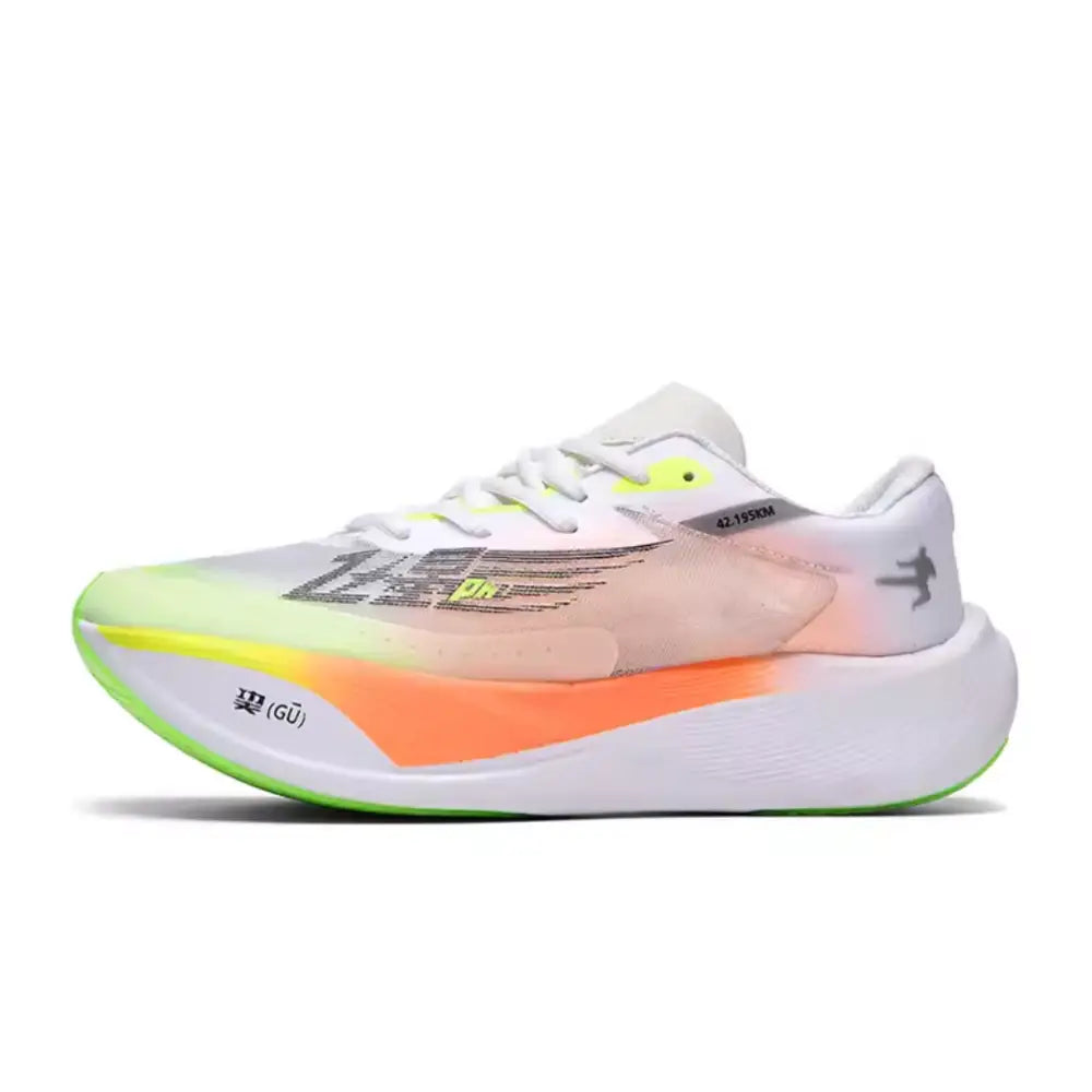 Renkli Melon unisex spor ayakkabısı, eğimli taban ve gradyan tasarıma sahip