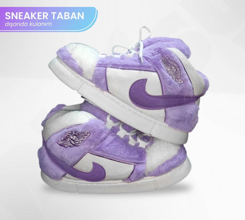 Purple peluş sneakers with a fuzzy texture from the AIR NK 4 collection