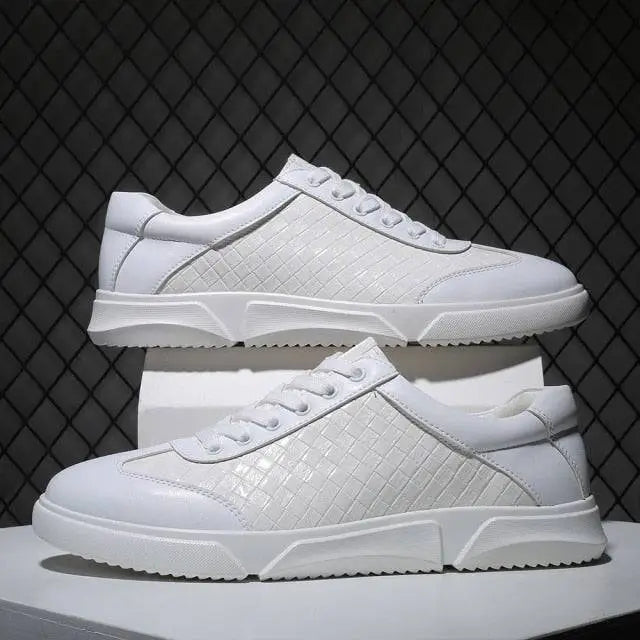 Ralora unisex sneakers featuring white leather with a textured side pattern