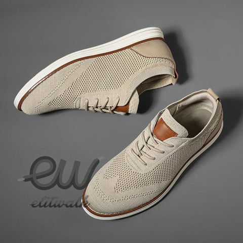 Tervin günlük ayakkabı, perforated leather uppers and contrasting soles in beige