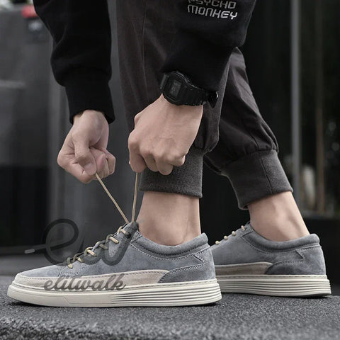 Gray suede sneakers with thick white soles from Velrin erkek converse collection