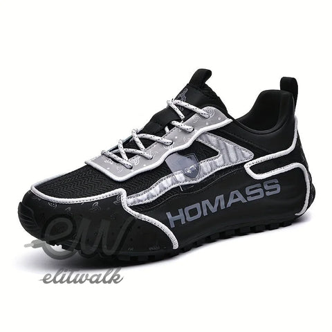 HOMASS markalı siyah ve gümüş erkek viron sneakers resmi